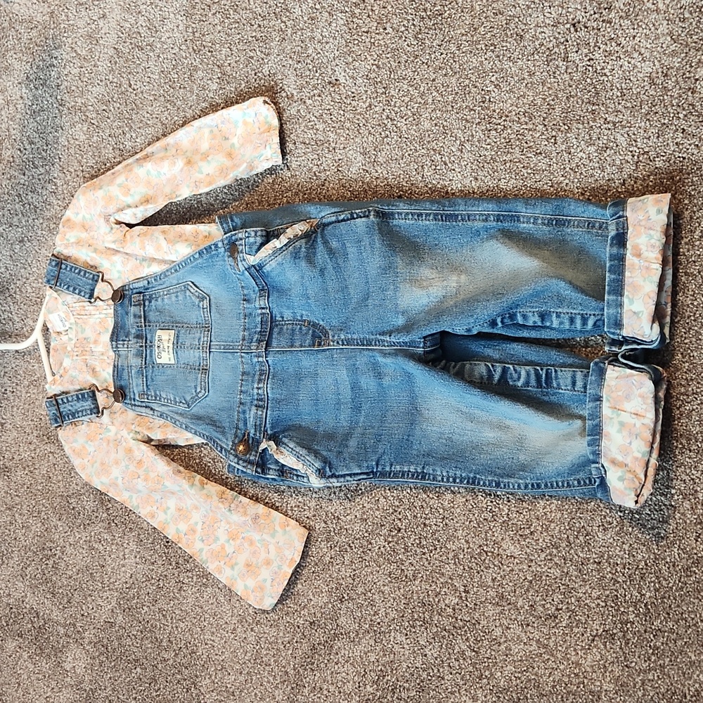 Oshkosh Floral Overall Set - 24month
